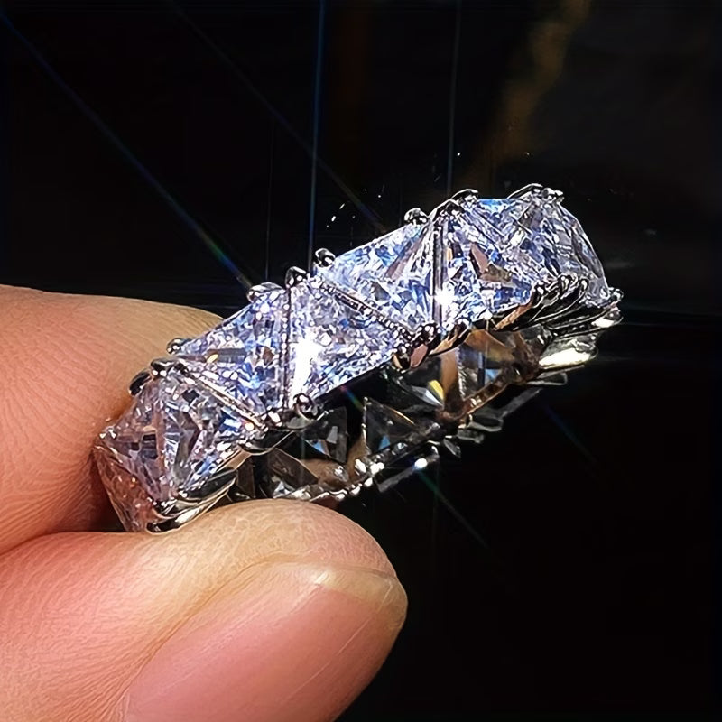 Iced Triangle Cut Eternity Ring ✨💎