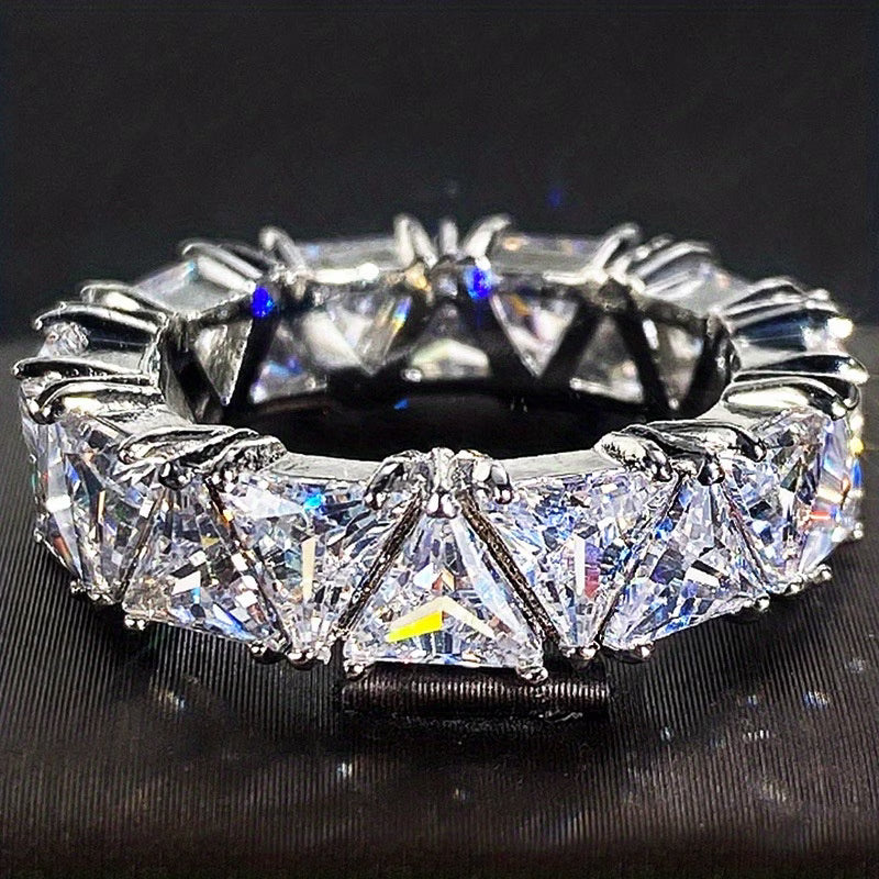 Iced Triangle Cut Eternity Ring ✨💎